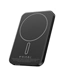 KU XIU 2025 Solid-State Magnetic Portable Charger 5000mAh, Qi2-Certified 15W Wireless Power Bank, High Energy Density & Safety, USB-C Travel-Friendly Magnetic Battery Pack for iPhone 16/15/14/13-Black