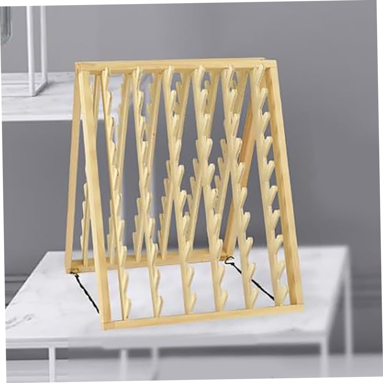 Baluue Estante de Madera Beige Diseño Montado en Pared y Ahorro de Espacio Organizador de Herramientas para Trenzar el Cabello para Peluqueros Profesionales