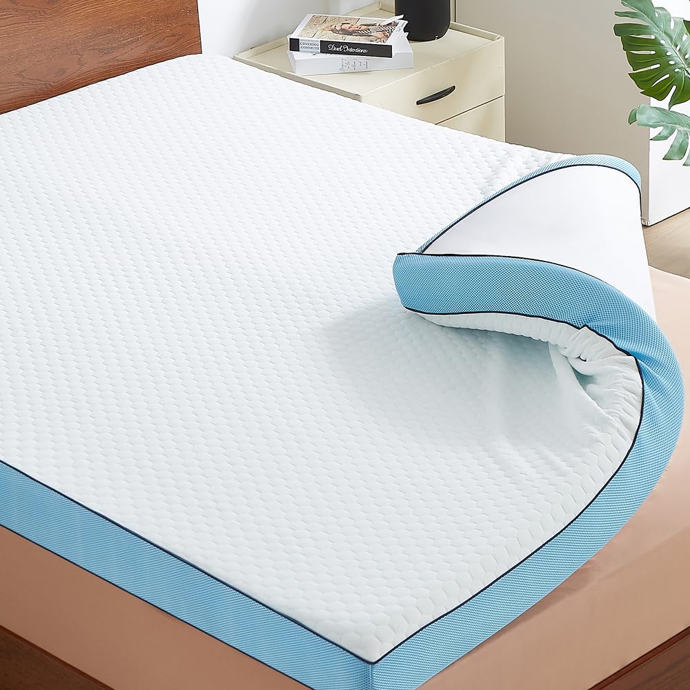 CASABEL Topper de Espuma viscoelástica 7cm, 140x190cm, con Funda | Confort suave o firme, doble cara con funda transpirable 100% algodón ultrasuave, hipoalergénico, 2 plazas