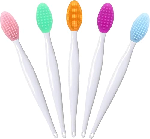 Lip Scrub Brush,Lip Scrubber Exfoliator,Double-Sided Silicone Lip Exfoliating To