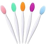 Lip Scrub Brush,Lip Scrubber Exfoliator,Double-Sided Silicone Lip Exfoliating Tool,Gentle Lip Exfoliator Scrubber Brush for Smooth,Soft,Bright,and Healthy Lips(5 PCS) (5 Colors)