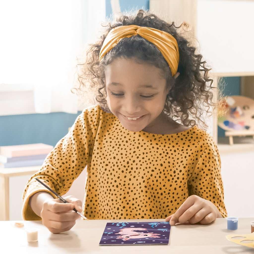 Ravensburger CreArt, Malen nach Zahlen Kinder - Axolotl: Mit Glitzer Zum Verzieren!