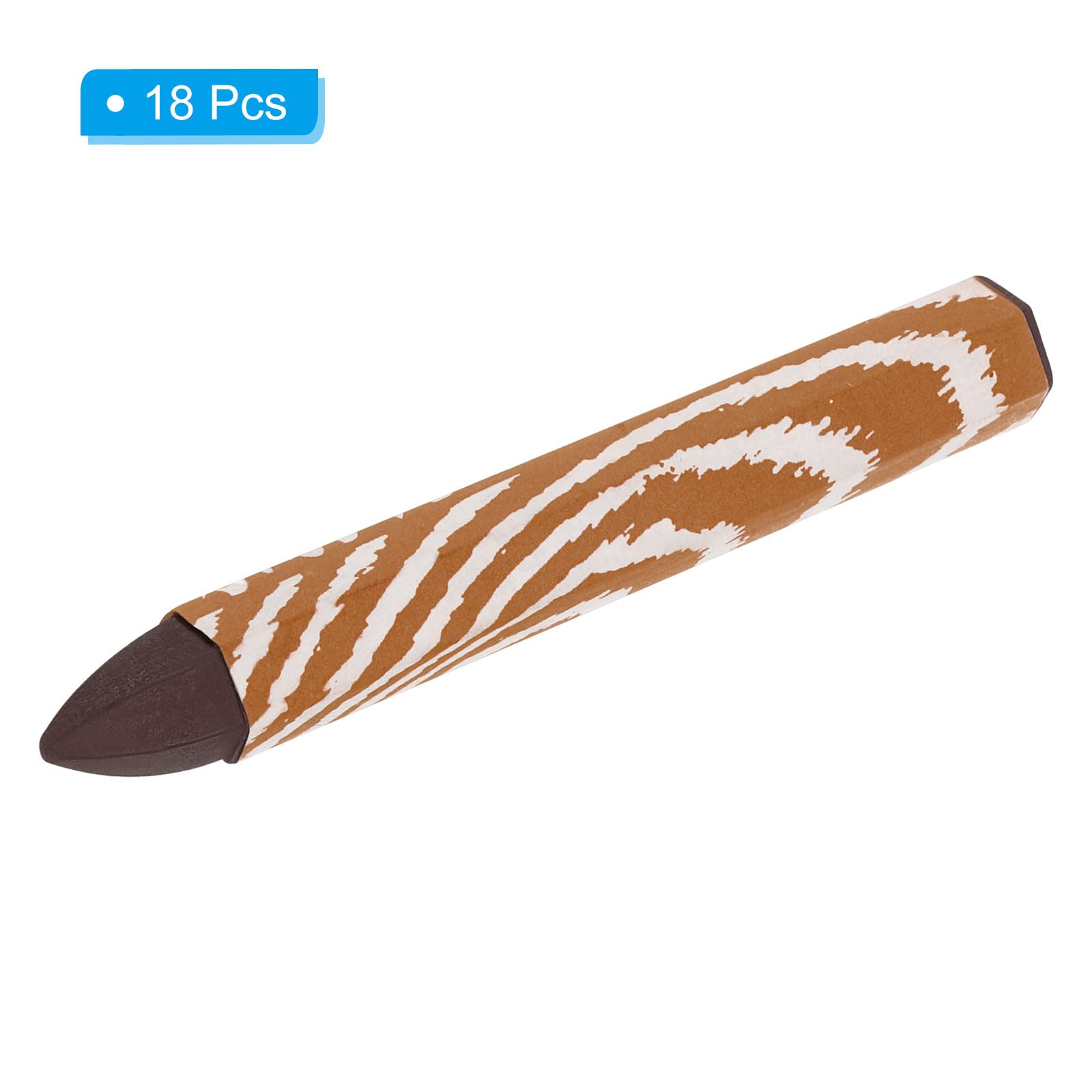 PATIKIL Lumber Marking Crayons, 18 Pack 4"x0.55" Hex Wax Tire Marker Crayons Dark Brown - Image 3