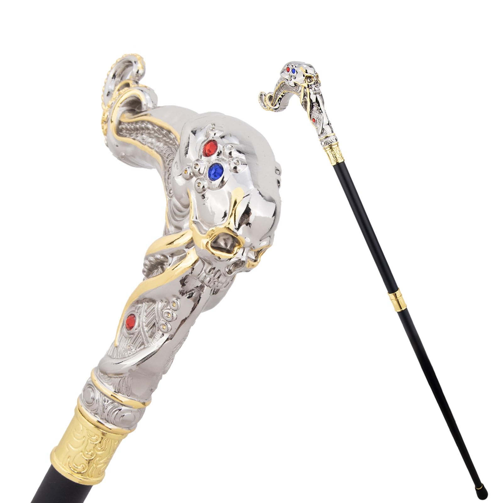 Bastoni da Passeggio con Scheletro di Polpo, con Impugnatura Ergonomica e Punta in Gomma Antiscivolo Bastone Decorativo di Lusso Cospaly per Uomo e Donna 94 Cm