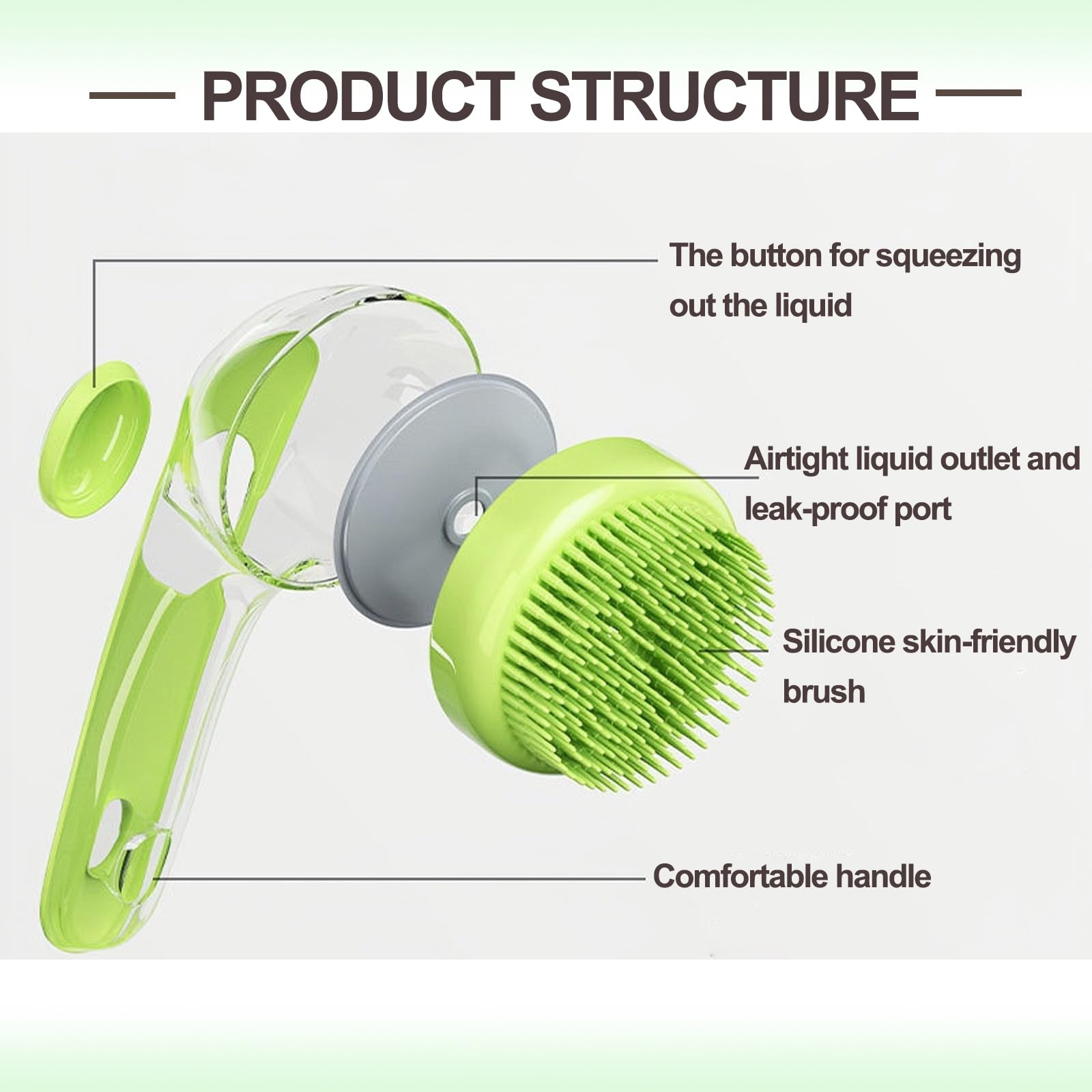 Pet Bath Brush, 2 Pack Dog Bath Brush 2 in 1 Cat Shampoo Brush with Soap Dispenser Scrubber Pet Gromming Supplies for Long and Short Haired Dogs and Cats - image 3