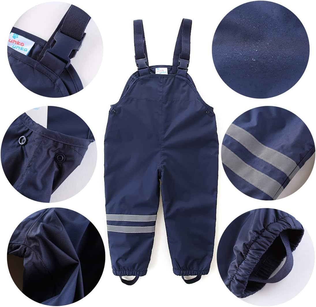 Kids Rain Suit Set Waterproof Jacket with Suspender Rain Pants - Muddy Play (18 Months - 6 Years)
