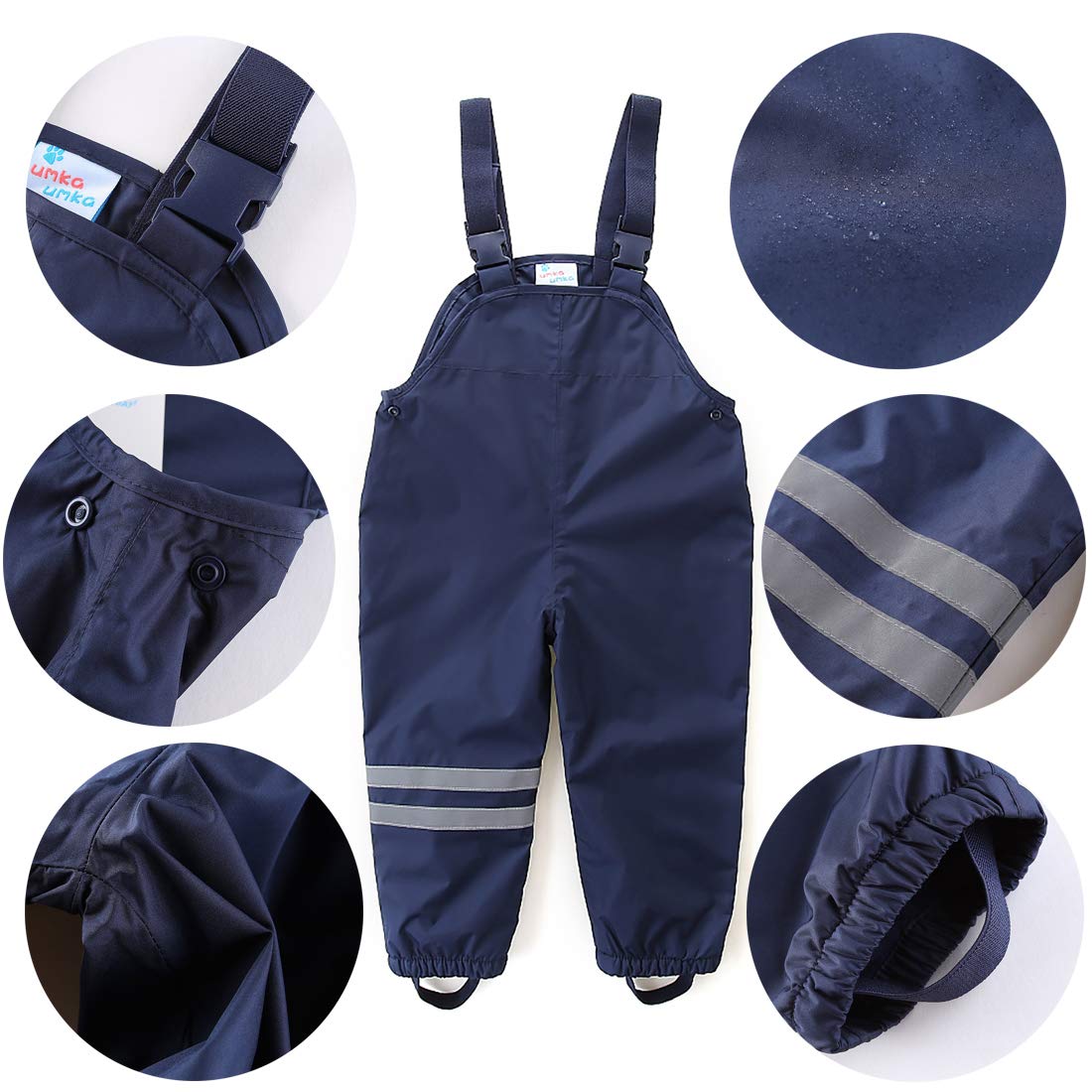 Kinder Zweiteiliger Regenanzug für Jungen und Mädchen, Wasserabweisende Jacke mit Regenlatzhose, Matsch-Anzug mit Kapuze