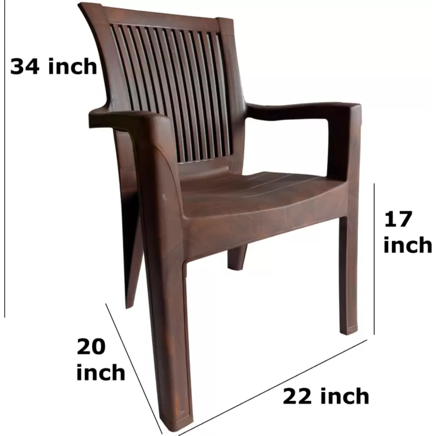 ANMOL Premium Resin Outdoor Chair: Stylish, Durable, and Weather-Resistant for Ultimate Comfort (Brown) (Pack of 4) 2
