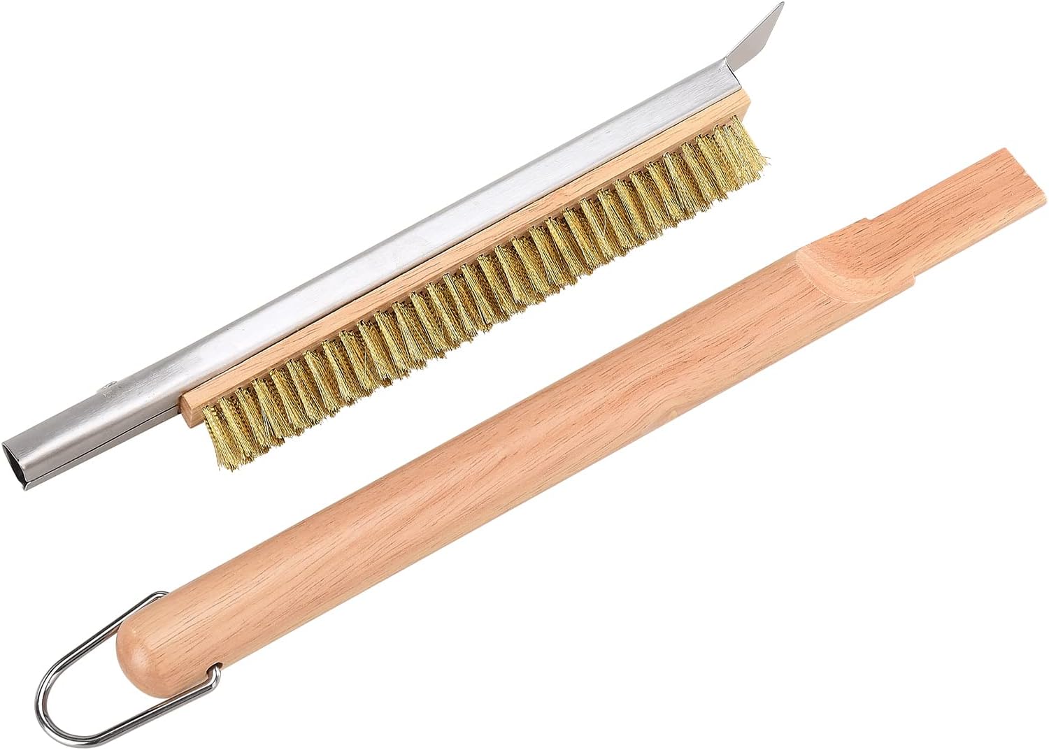 GSWPIP Pizza Oven Brush Pizza Stone Brush with Scraper