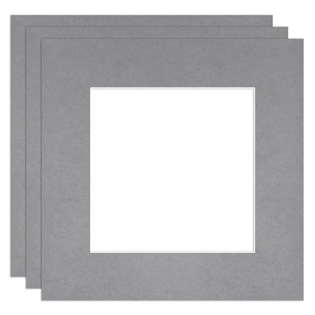 Procut Global 8x8" Mid Grey Picture Mounts - Fits 5x5" Photo Size