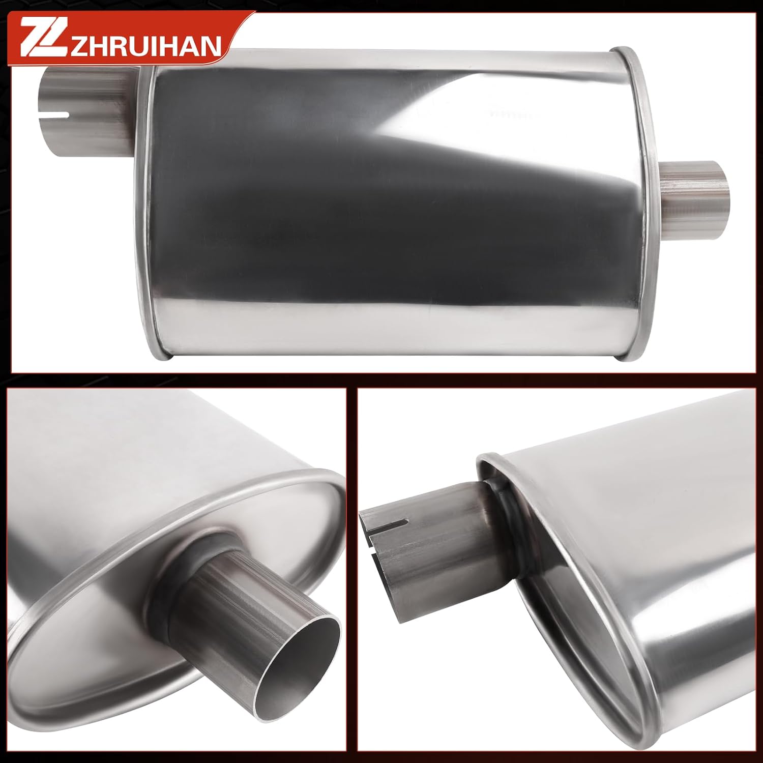 409 Stainless Steel Exhaust Muffler Compatible for 2010 2011 2012 2013 2014 2015 2016 2017 Equinox 2.4L Gasket and Bolt，Repklace OE : 35FG16H