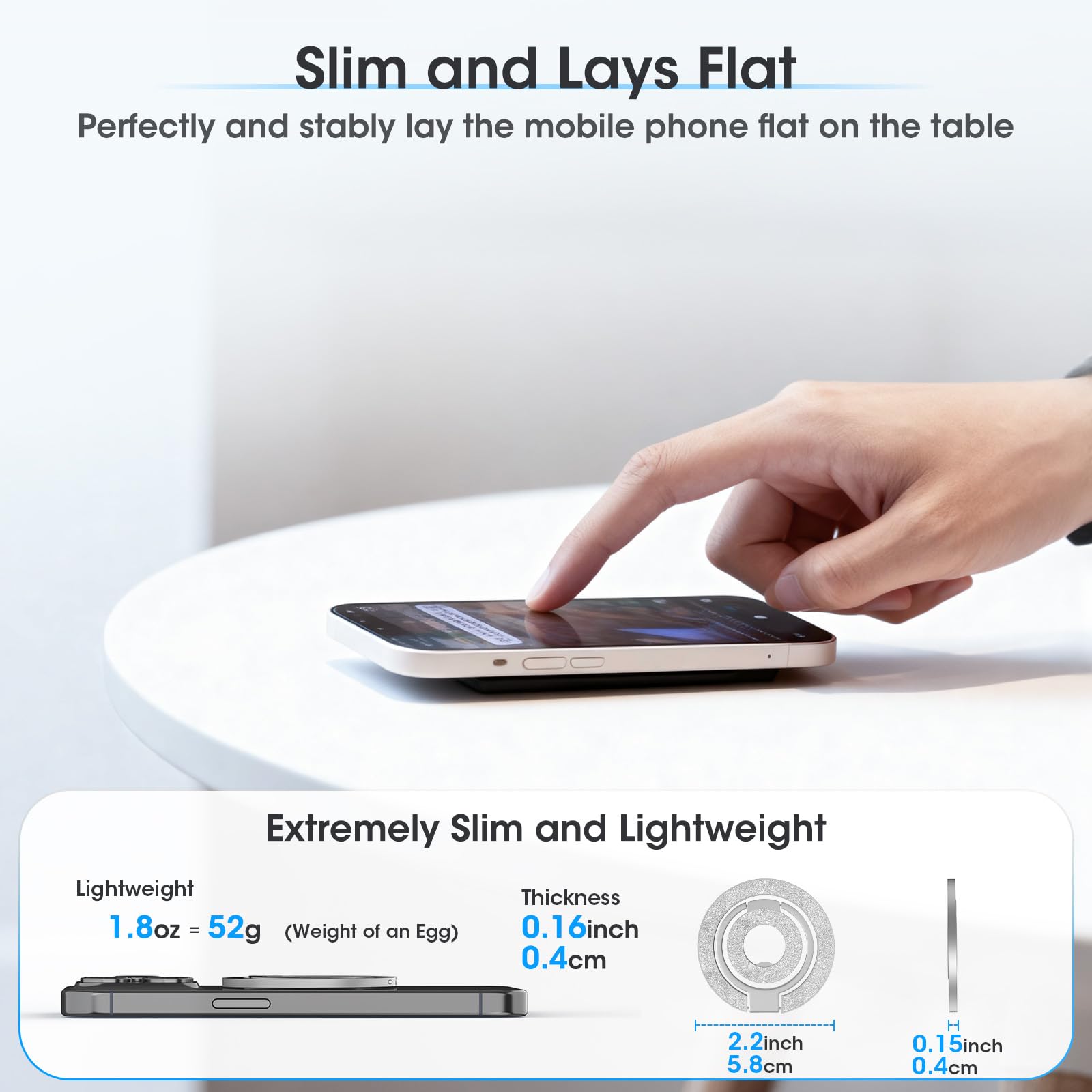 Supporto magnetico ad anello per cellulare MagSafe per iPhone 17, 16, 15, 14, 13, 12 Pro Max, supporto magnetico ad anello per cellulare MagSafe, accessorio per Samsung Galaxy S26, S25, S24, A56, A55