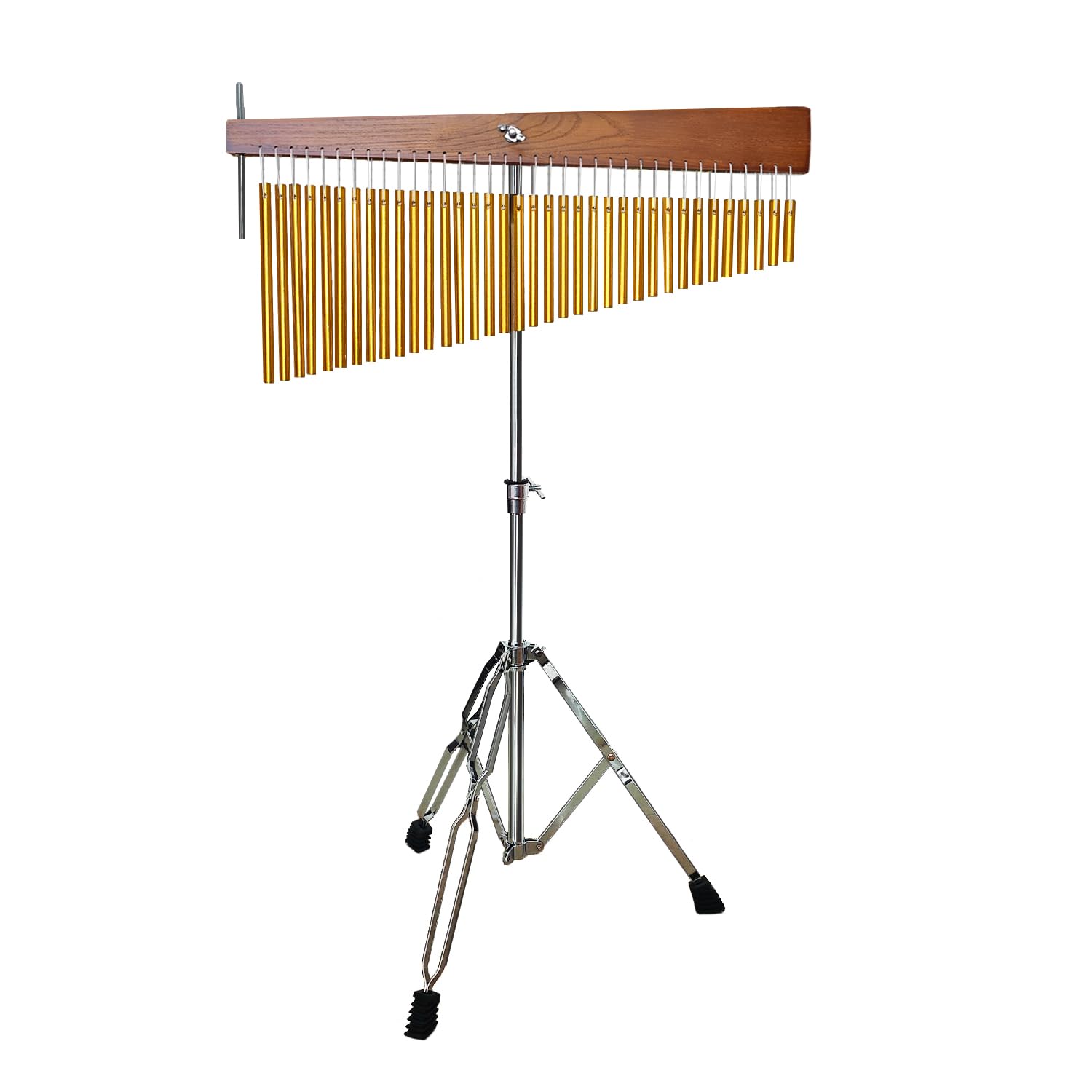 Adjustable Height Wind Chime Single-row Percussion Chime wtih Collapsible Tripod Stand Bar Chime for Class Yoga (36 Note Chime)