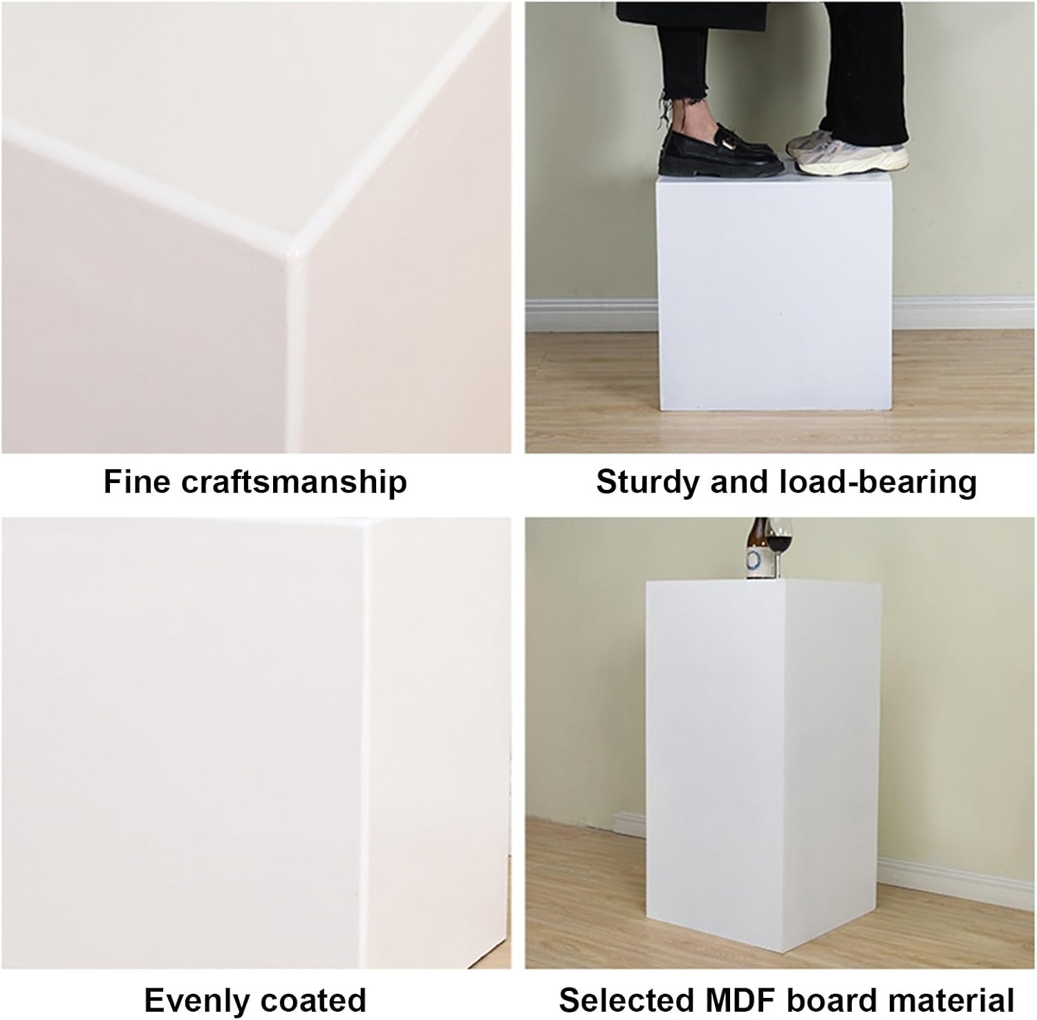 White Mannequin Pedestal Stand - 20x20x40cm Cube Display for Bridal Shops, Jewelry & Clothing Stores, Home Exhibitions - Elegant Showcase for Fashion & Accessories image 3