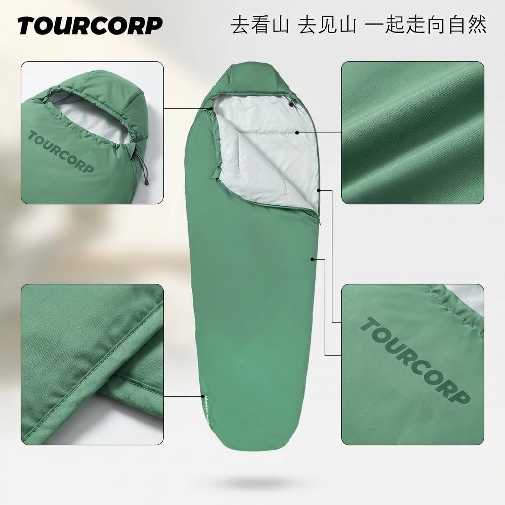 Sacco a Pelo Adulto Resistente E Leggero per Trekking E Campeggio Sacco Notte Compressibile in Nylon E Pongee Tessuto Sottile Traspirante per Notti