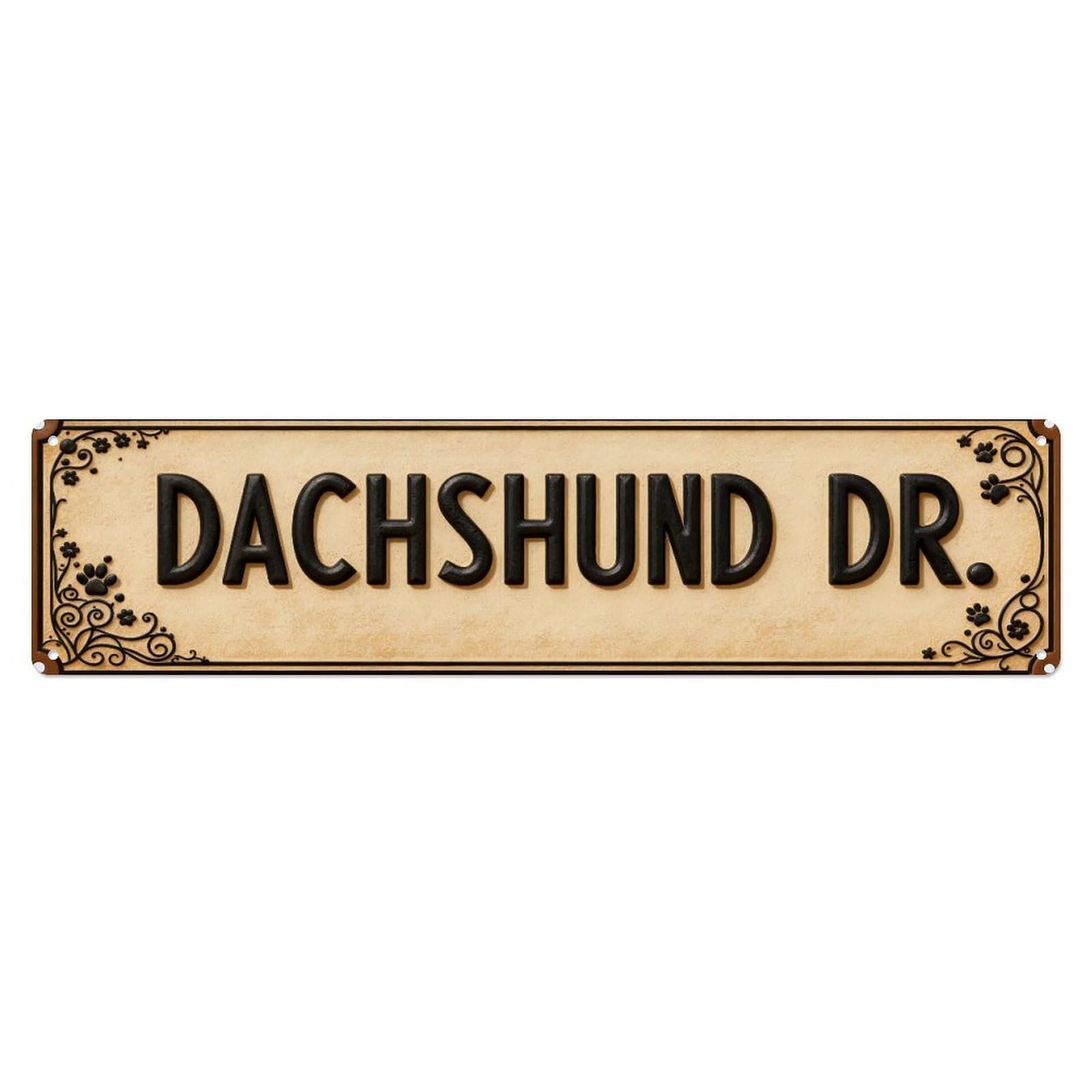 Dachshund Dr Street Sign Design Metal Tin Sign Plaque