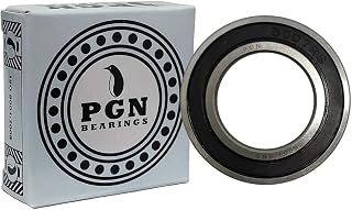 PGN (10 Pack) 6007-2RS Bearing - Lubricated Chrome Steel Sealed Ball Bearing - 35x62x14mm Bearings with Rubber Seal & High RPM Support