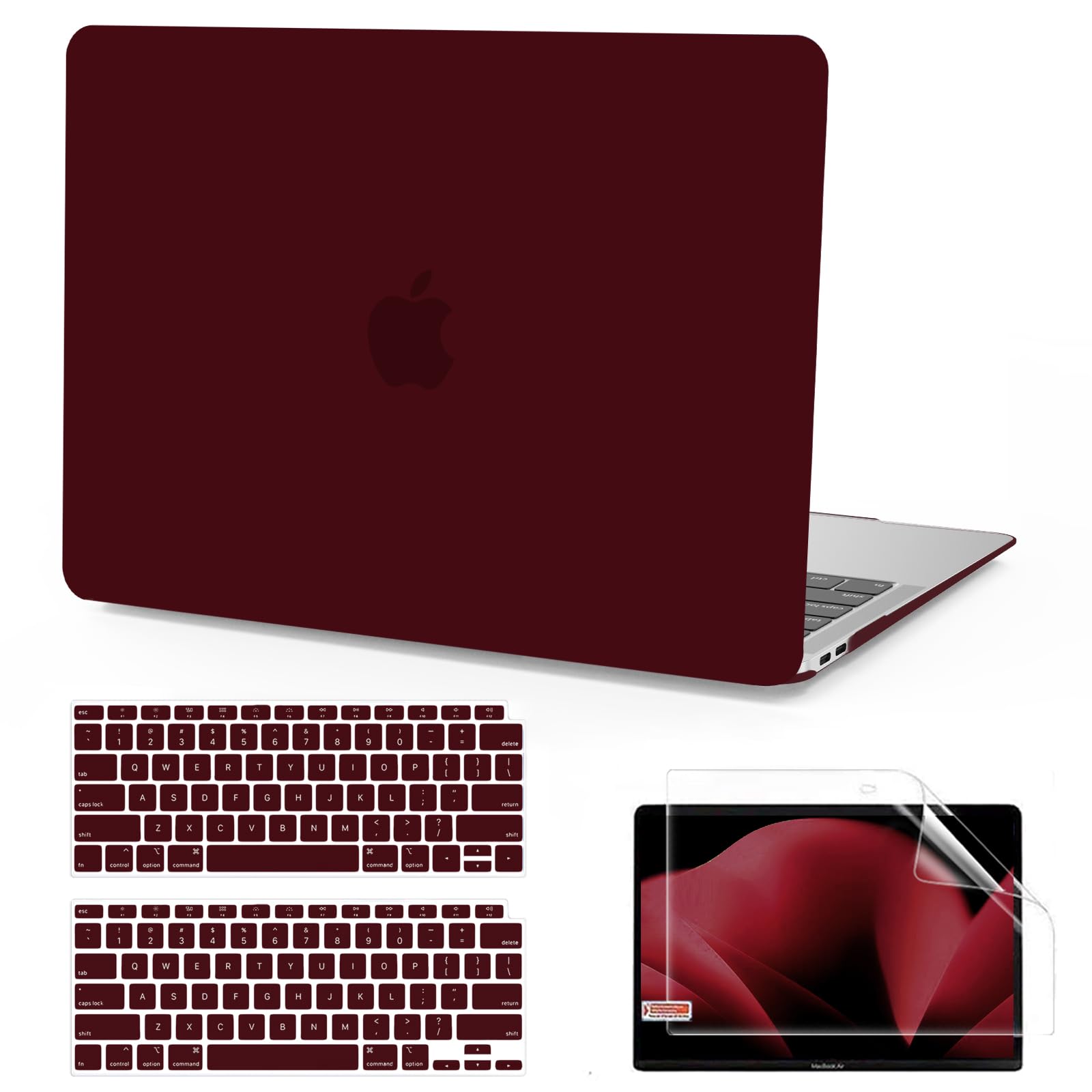 Anban Compatible with MacBook Air 13 inch Case M1 2021 2020 2019 2018 A2337 A2179 A1932 Touch ID, Matte Plastic Hard Shell+2 Keyboard Cover+Screen