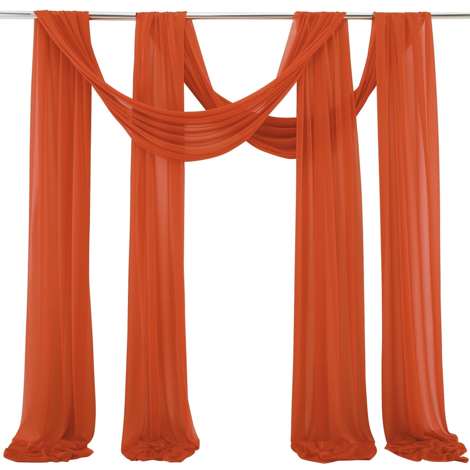 Drapierungsstoff For Hochzeitsbögen, 3 Paneele, 6 M, Chiffonstoff, Hochzeitsvorhänge, DIY-Dekoration, Transparentes Hintergrundvorhang-Set For Dekorationen For Hochzeitszeremonien, Partys Und Empfänge