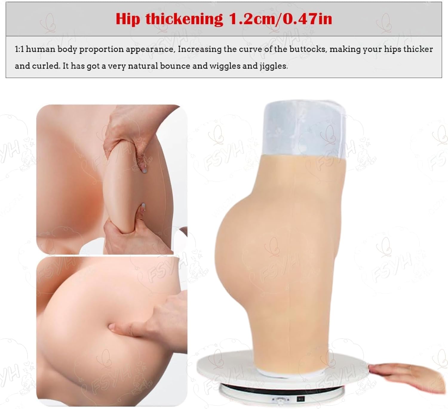 Silicone Butt Lift Panties Fake Buttock Enhancer Open Crotch Pants Hip Shaper Control Shorts for Women or Man
