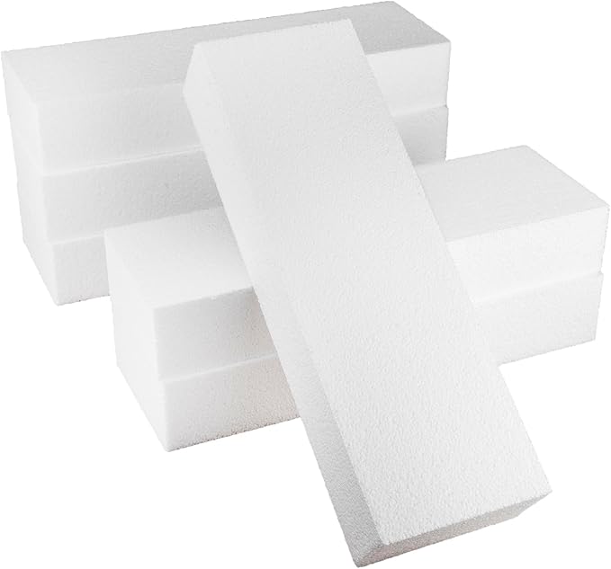 MCE-Commerce A3990714 Styroporblöcke │ Styropor Rechtecke │ Blöcke zum Basteln │ 30 × 10 × 5 cm, Weiß, 30x10x5 cm, 6 Anzahl