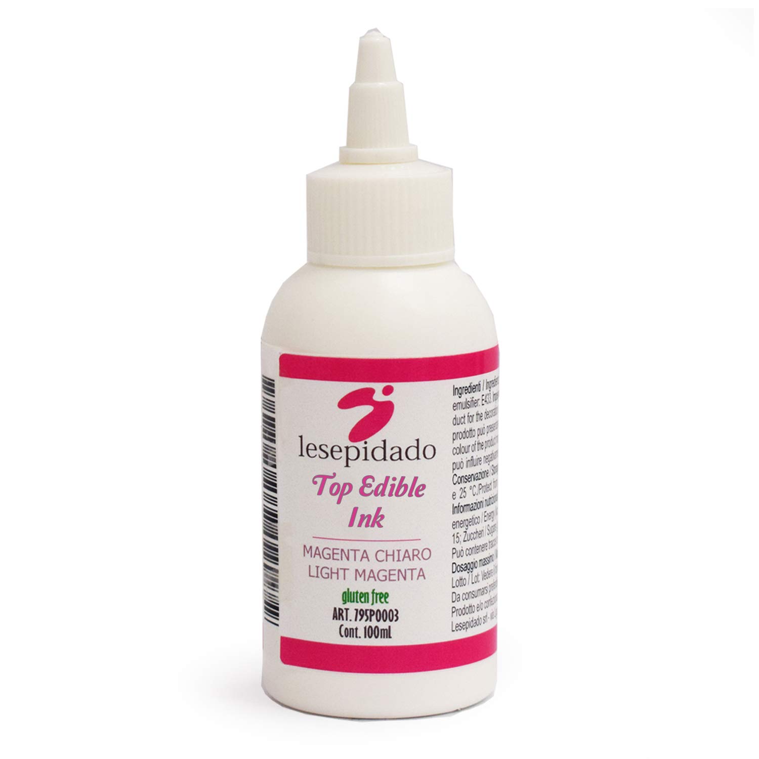 Kit di 6 inchiostri alimentari da 100 ml per stampanti alimentari Epson. Lesepidado. Magenta, Magenta chiaro, Ciano, Ciano chiaro, Giallo, Nero. Per tecnologia ink-jet.