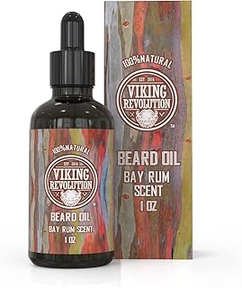 Beard Oil Conditioner All Natural Bay Rum Scent Argan & Jojoba Oils - Promotes Beard Growth - Softens & Strengthens Beards and Mustaches for Men 1 Pack