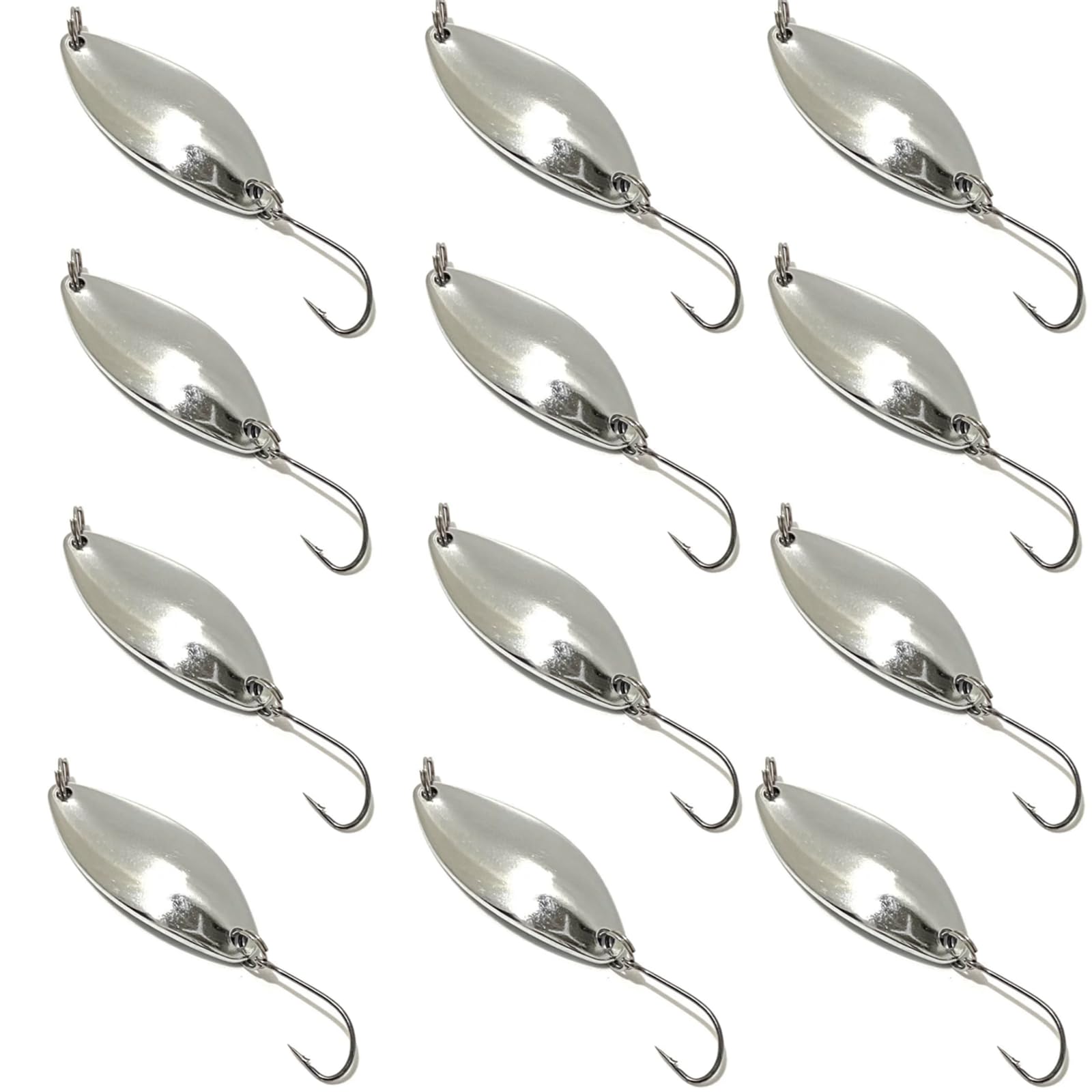12 cucharas de pesca, señuelo duro, micro cuchara, señuelos de trucha, señuelos de lubina, cebos giratorios de metal duro para trucha de salmón, lubina, 2.5 g