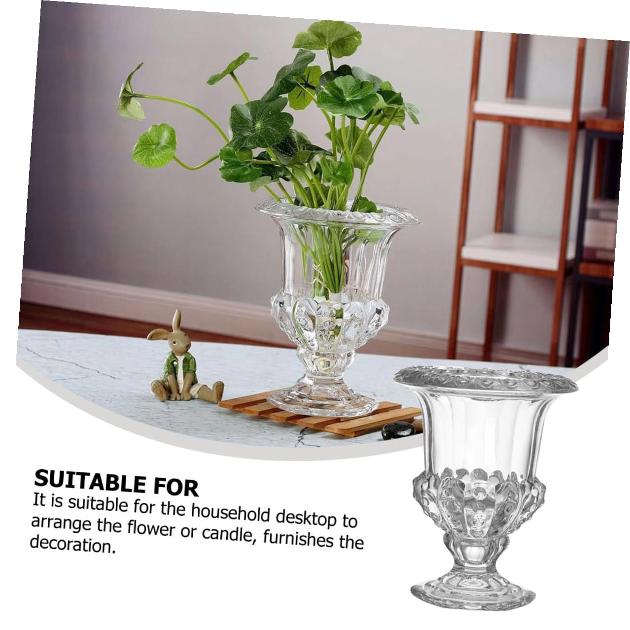 Levemolo Retro Glasvase für Blumen und Kerzendekoration Transparentes Glas Einzigartiger Stil Geeignet für Hochzeitsfeiern und Haushalts Tischdeko Langlebig und Elegant