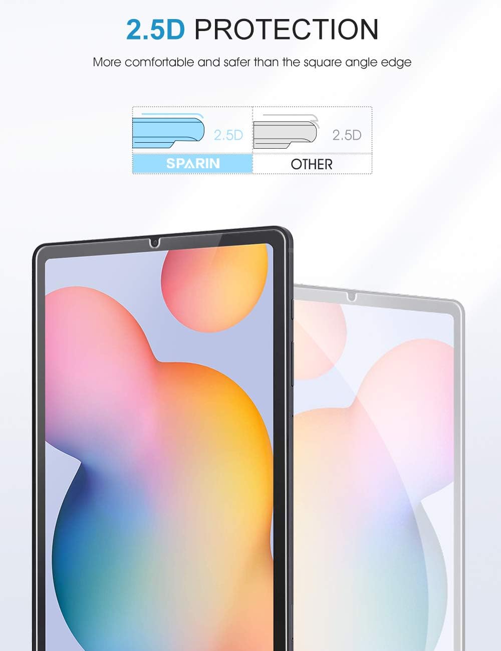 [3-Pack] SPARIN Screen Protector Compatible with Samsung Galaxy Tab S6 Lite 10.4 Inch, 9H Hardness Tempered Glass with S Pen Compatible, Scratch Resistant,Bubble Free : Electronics