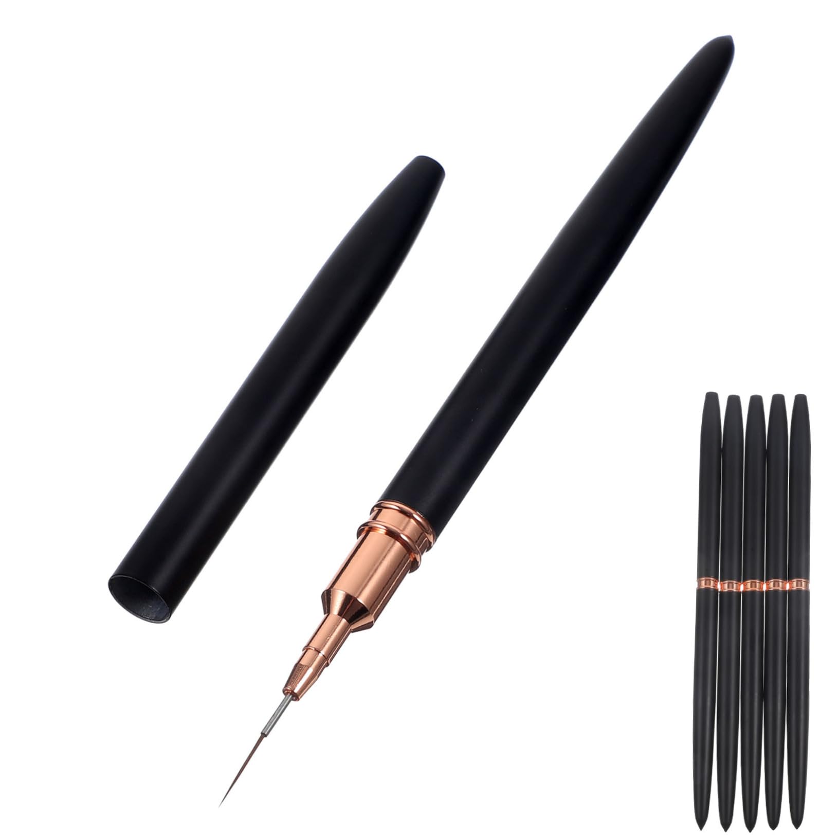 SHERCHPRY 5Pcs Nail Art Brushes for Professional Nail Design Pens for Detailed Nail Art for Nail Salons and Home Use Includes