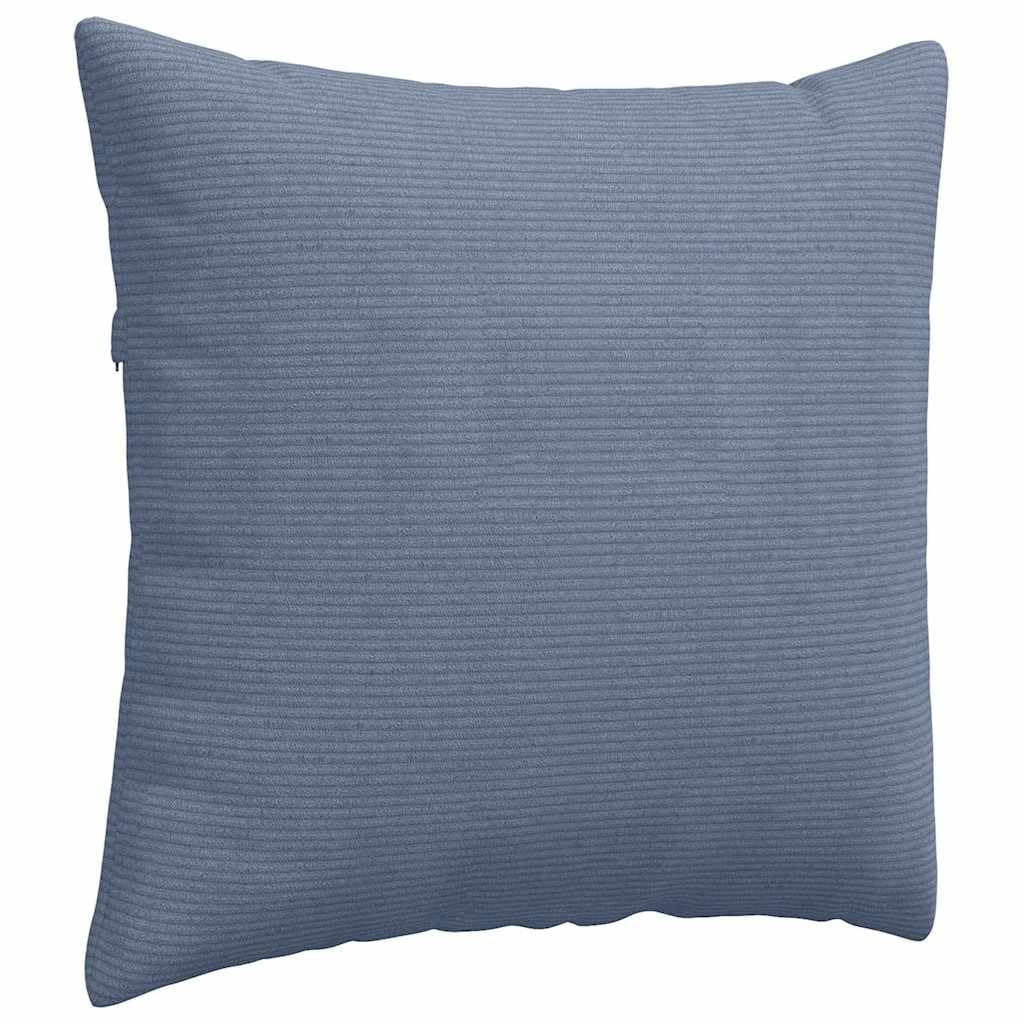 2er Set Sofakissen Blau 45x45 cm, Dekokissen aus weichem Cordstoff mit Polyesterfüllung, Moderne Zierkissen für Sofa und Schlafzimmer, inklusive abnehmbarem Bezug