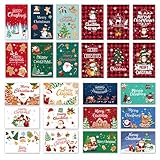 【Interessantes Design】Unsere schönen Weihnachtskarten enthalten viele klassische Weihnachtselemente, um den Vorlieben und Bedürfnissen verschiedener Menschen gerecht zu werden, wie z. B. den Weihnachtsmann, Schneemännern, Weihnachtsbäumen, Rentiere, Schneeflocken und so weiter, damit Sie den Charme von Weihnachten spüren können.