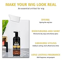 Vista 5 de Mousse de cabello con tinte de encaje para pelucas, tupés y postizos, color de acabado natural de 3.4 onzas líquidas con barra de cera