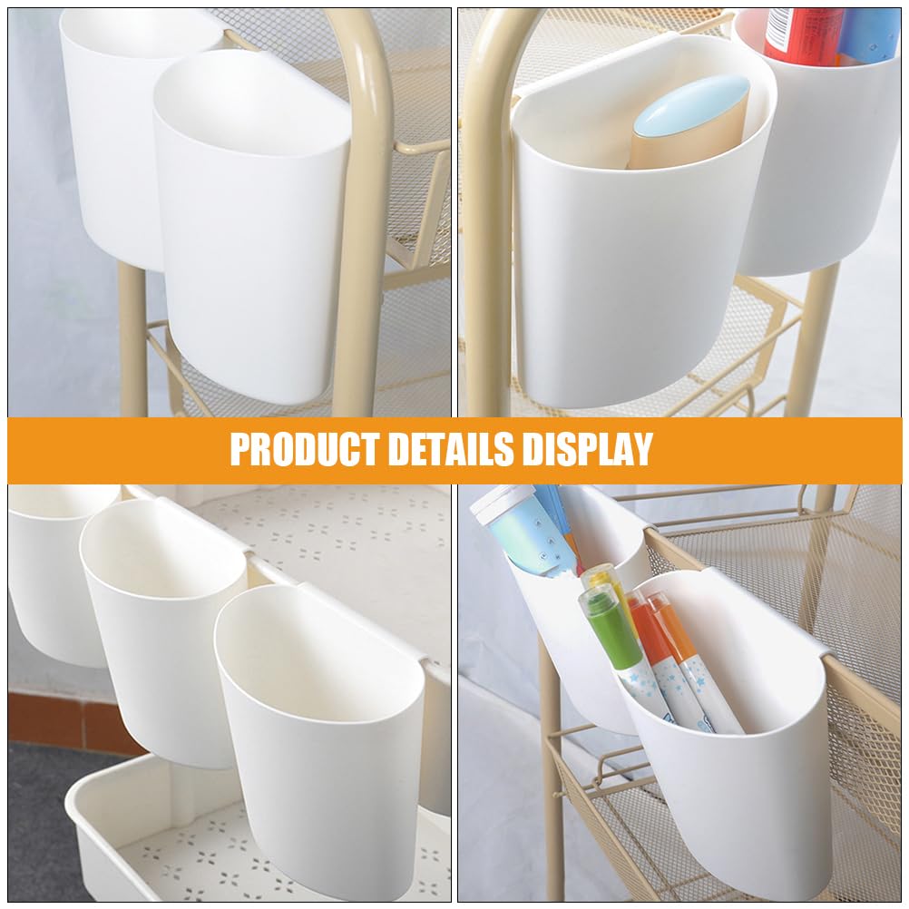 Healvian Hängender Aufbewahrungskorb 3Er Set Aufbewahrungsbecher Für Rollwagen Hängebecher Für Servierwagen Kunststoff 12.00 X 11.70 X 7.00 Cm Für Küche Haushalt Und Badezimmer