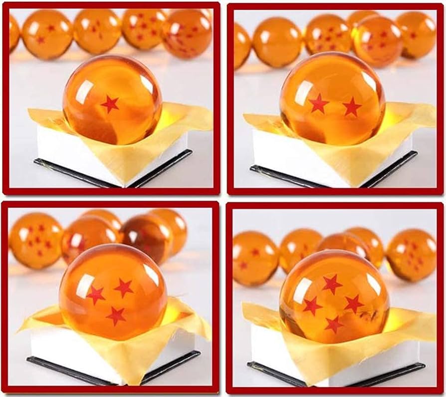 ドラゴンボール ガラス製ボール 星形模様 New Dragon Ball Z Stars Crystal Glass Ball 7pcs with Gift