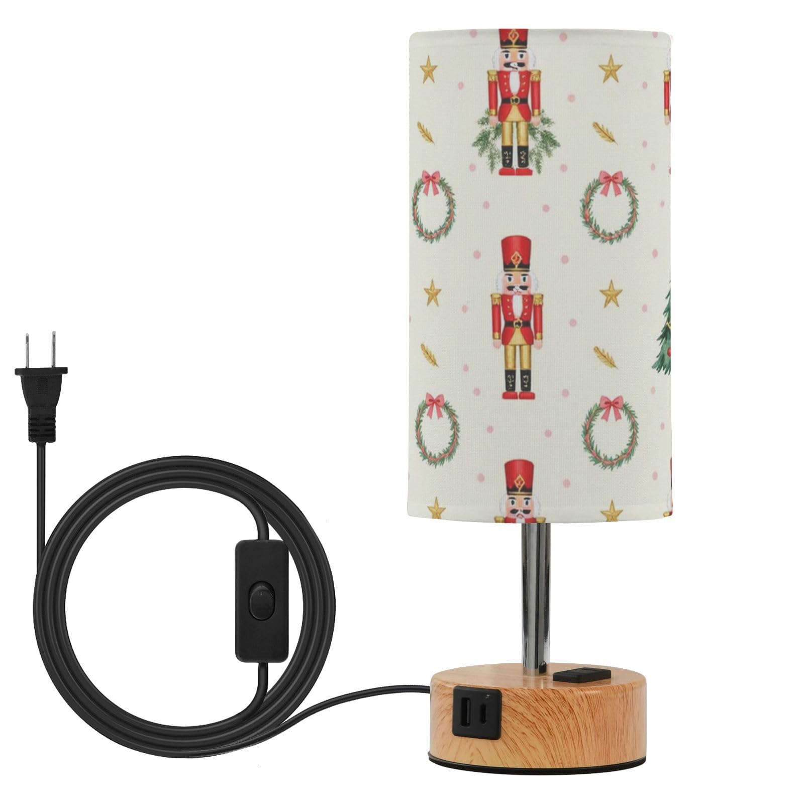 Yuiboo Lampa stołowa z portami USB C+A, lampa biurkowa do nauki czytania