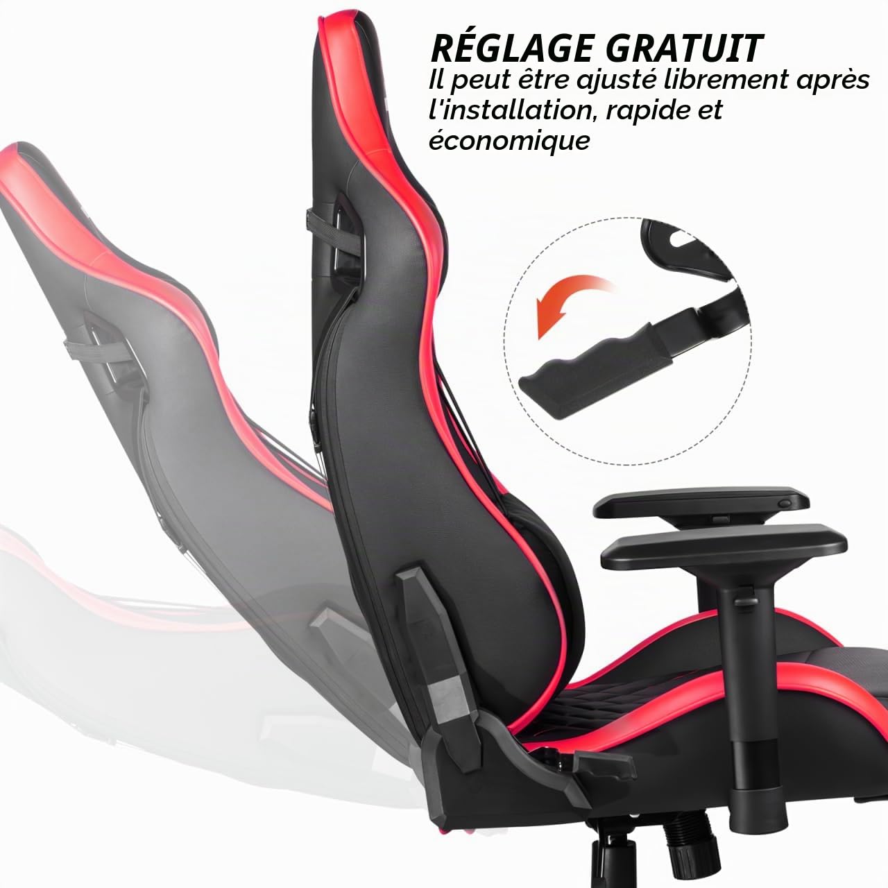 Homoyoyo Ajusteur d'angle Chaise Réglage d'angle À 180 Degrés Pièce De Chaise pour De Jeu Et De Bureau Accessoire De Remplacement pour Dossier Installation Facile