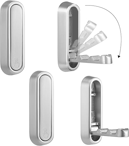 Miniatura 12 de Ganchos plegables de pared, 2 piezas ganchos plegables negros para abrigos de alta resistencia, gancho plegable, ganchos para toallas de baño,