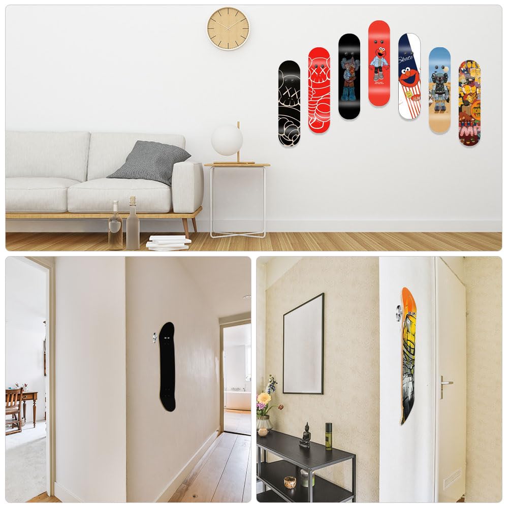 Keboyoe 3er-Set Skateboard Wandhalterung – Robustes Metall, Platzsparendes Display & Aufbewahrung Keboyoe 3er-Set Skateboard Wandhalterung – Robustes Metall, Platzsparendes Display & Aufbewahrung