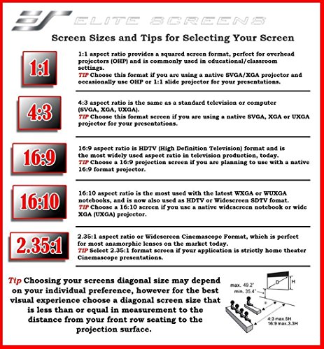 Elite Screens Starling Tab-Tension 2, 150" 16:9, 6" Drop, Tensioned Electric Motorized Projector Screen, Stt150Xwh2-E6 #TOP6
