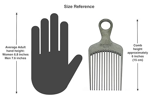 Miniatura 6 de Chicago Comb Peine de fibra de carbono modelo 7, para cabello largo y grueso, rizado y afro, color negro, 6 pulgadas (5.9in)