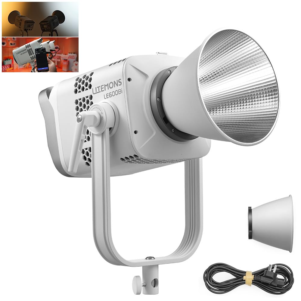 Godox LE600Bi lampa LED 620 W Bowens Mount LED ciągłe światło wyjściowe, 2800K ~ 6500 K, CRI/TLCI 98,11 tryb FX, światło studyjne do nagrywania wideo na żywo (LE600Bi (białe)