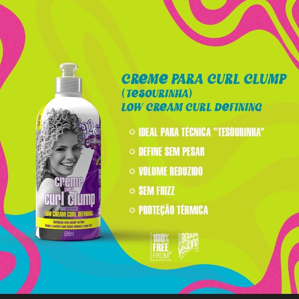 Frasco frontal do Creme para Pentear Soul Power Curl Clump Tesourinha 500ml