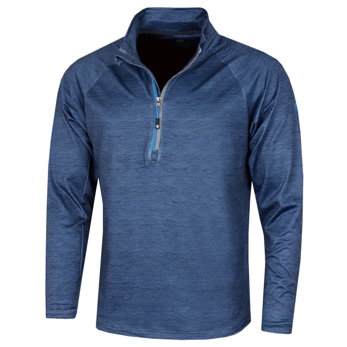 Island GREEN Men's Men's 1/4 Zip Raglan Sleeve Top Layer Sweater, Navy Marl/Marine, M UK