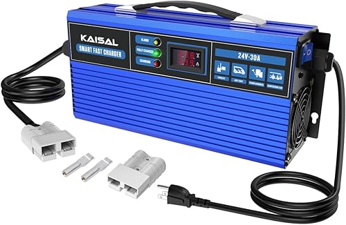Cargador de batería para carretilla elevadora 24V 30A Cargador de batería inteligente para carrito de golf Cargador de batería totalmente automático