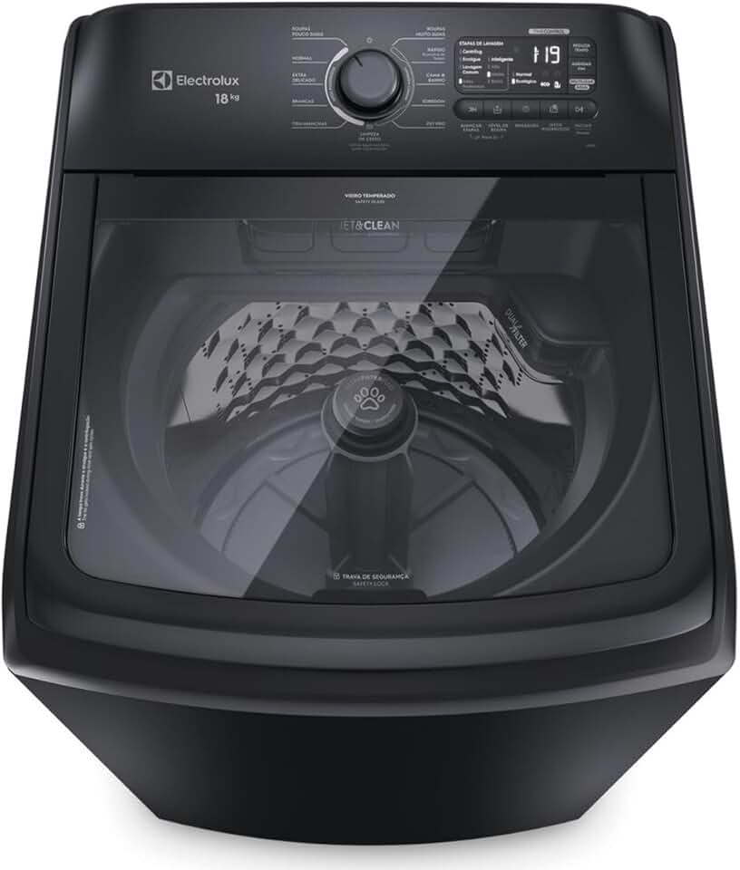Máquina de Lavar Electrolux 18Kg Preta Expert Tripla Filtragem e Jatos Poderosos (LEB18) - 127V (127 Volts)
