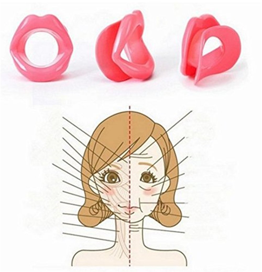 Tensor De Músculos Faciales Anti-Arrugas Silicona Cara Más Delgada Boca Ejercicio Muscular