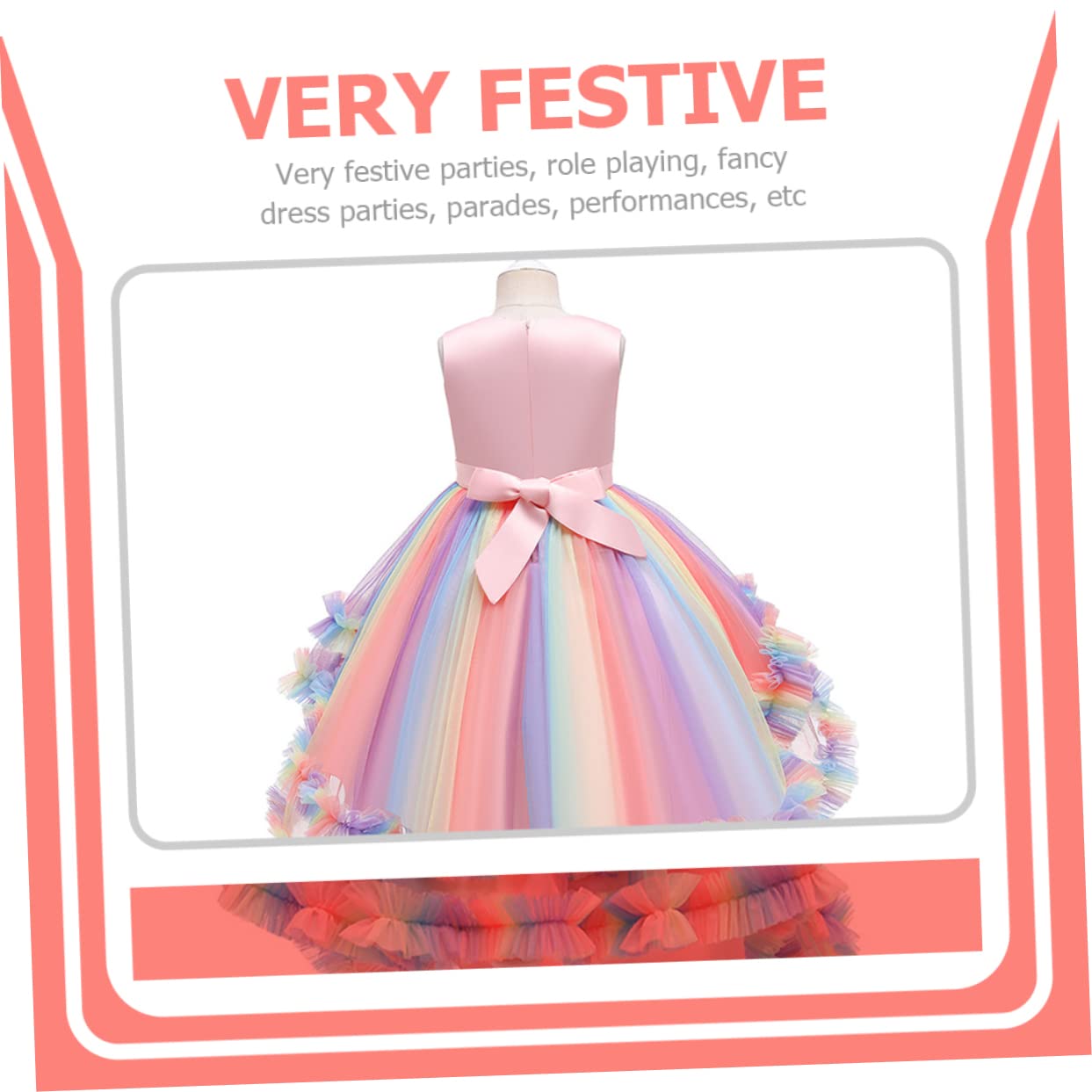 LIFKOME tutù Gonna di Garza per Bambini Costume Cosplay per Feste Abito di Tulle Sottoveste Abito da Festa di Compleanno Vestito di Paillettes per Le Ragazze Cosplay Cotone Rosa