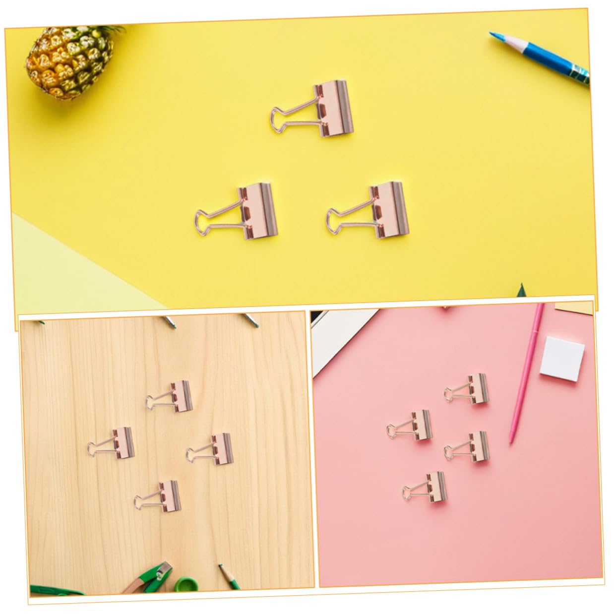 Alipis 100pezzi Fermagli Metallici Retrò in Oro Rosa Coda Di Rondine Per Album Ufficio e Scuola Fermagli Decorativi in Metallo Per Documenti e Carta Cancelleria